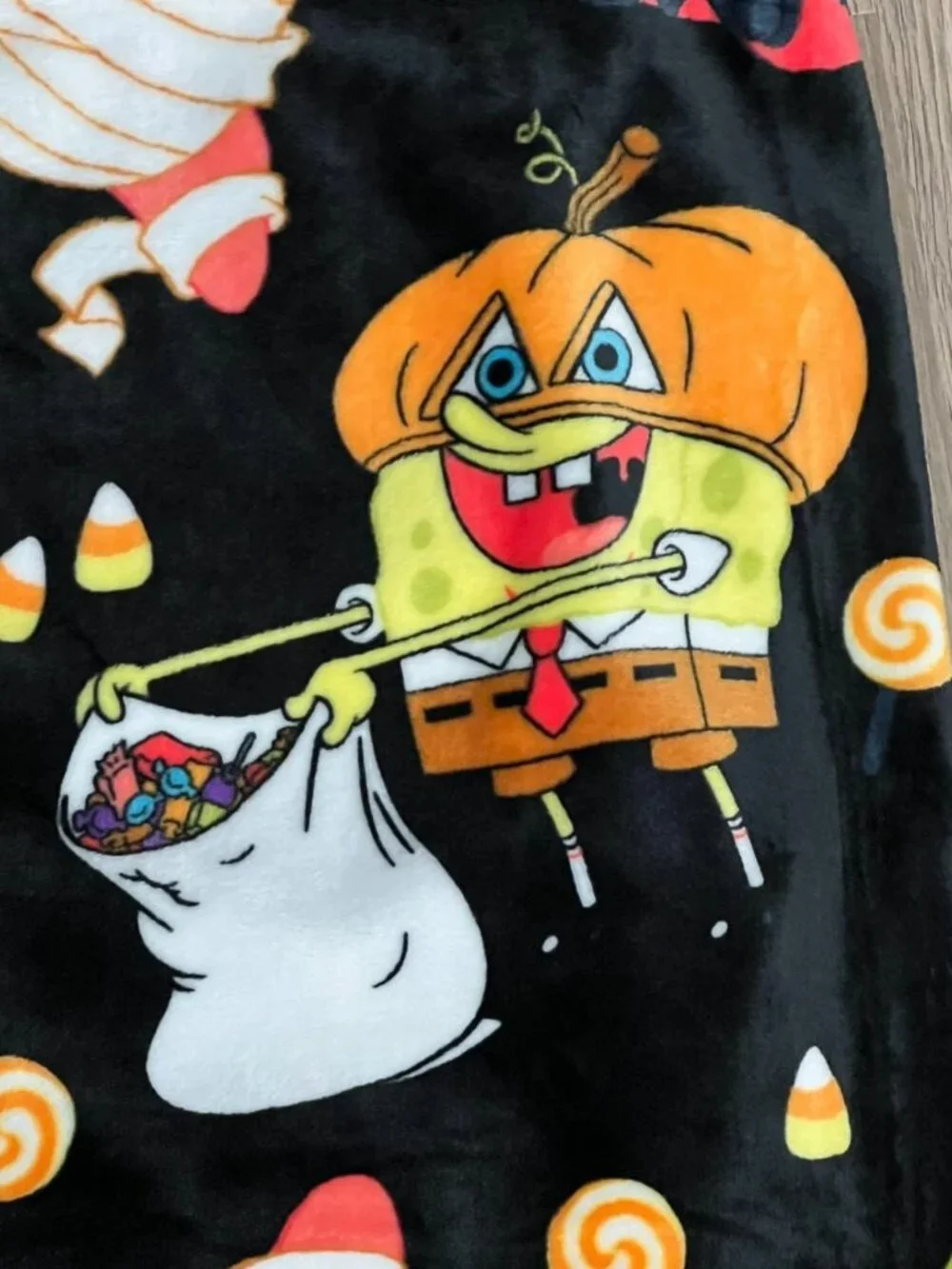 Nickelodeon SPONGEBOB SQUAREPANTS HALLOWEEN Throw Blanket 50x70 Black Mummy 2026
